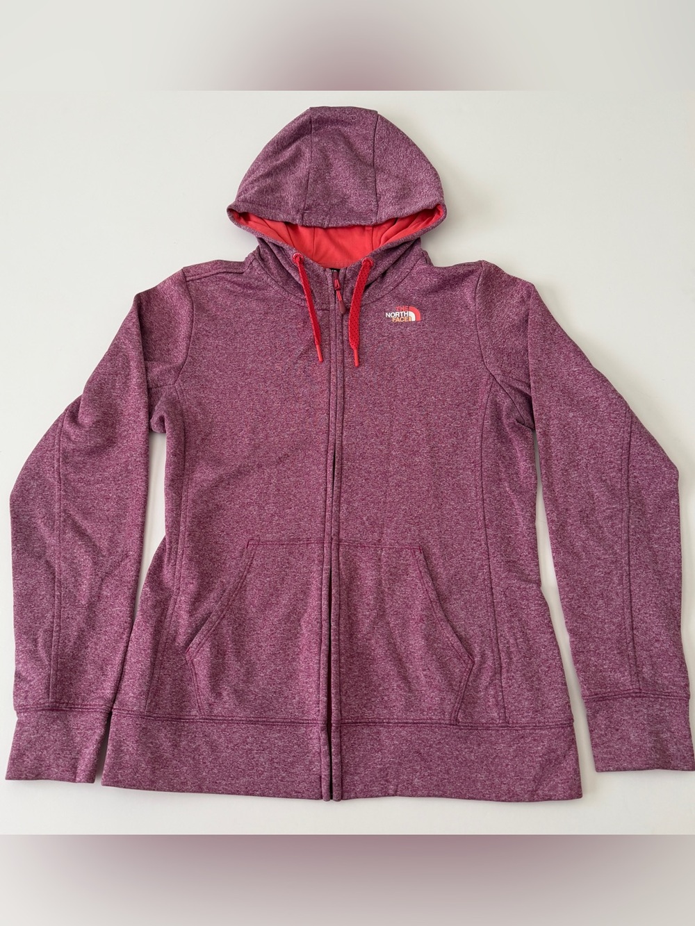 The North Face Wom Size M Pink Heather Honeylee Full Zip Hoodie Jacket Pockets